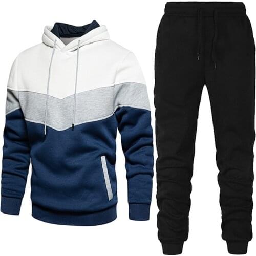 New Hot Sale Casual Mens Suit Sportswear Hooded Hoodie Sweatshirt Suit Sportswear Two-piece Suit Mens Clothing Pullover Suit