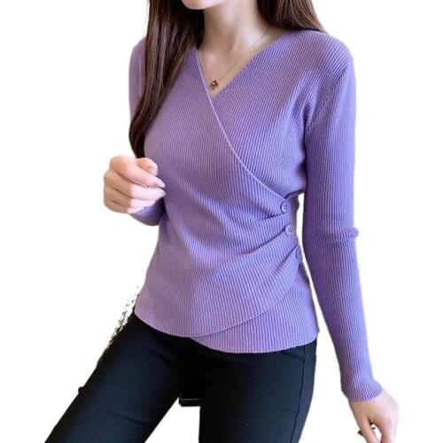 Spring and autumn new Korean version of slim sweater knitted bottomless shirt inside and outside wearing long-sleeved womens