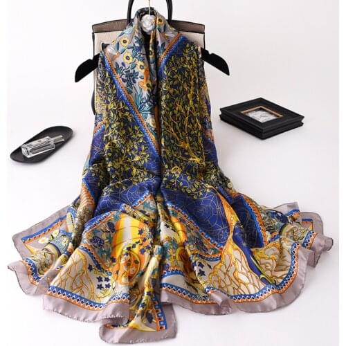 KOI LEAPING new Retro woman fashion printing long scarf Party shawl headscarf hot popular beach Sun protectiongift