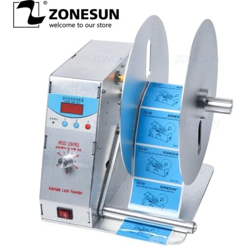 ZONESUN NEW Digital Automatic Label Rewinder Clothing Tags Barcode Stickers Volume Label Bottle Sticker Collect