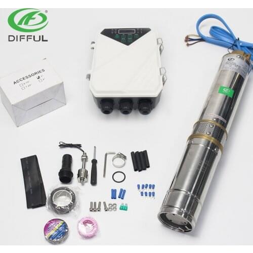Irrigation submersible solar powered deep well water pumps