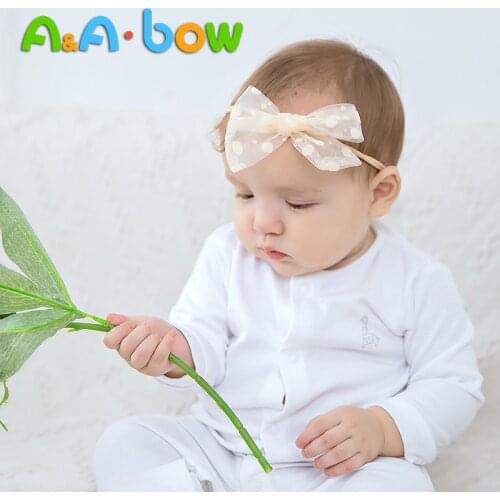 Baby Girl Headband Lace Newborn Bow Head Band Infant Thin Nylon Hair Clips Soft Hairband Toddler Spring Summer Hair Accessories