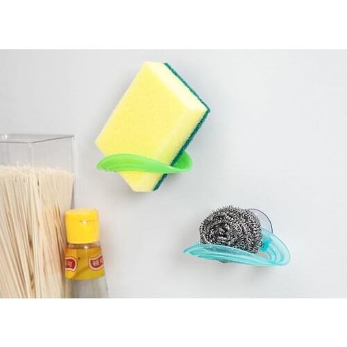 Suction Cup Sponges Holder For Kitchen Self Adhesive Sink Sponges Drain Drying Rack Kitchen Sink Accessories Storage Organizer