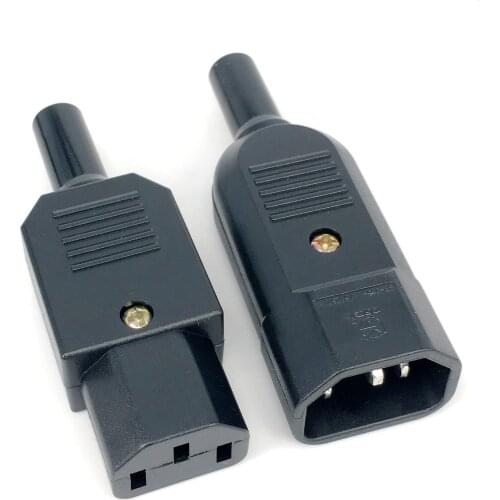16A 250V IEC Straight Cable Plug Connector C13 C14 Female Male Plug Rewirable Power Connector 3 Pin AC Socket Industrial Plug