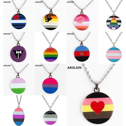 Rainbow Necklace LGBT Badge Pride Lapel Pin Gay Pride Bisexual Rainbow Badge Pins Brooch