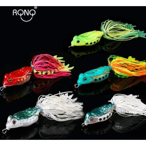 RQNQ 1PCS 5CM/ 8G Colorful frog Soft Fishing LureTopwater Soft bait tube plastic fishing lures 2 treble hooks fishing fish