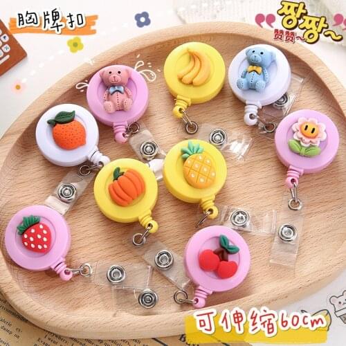 Retractable Badge Reel ID Name Bus Card Badge Holder For Women Men Kid Cartoon Cute Credit Card Holder Clip Office Supplies