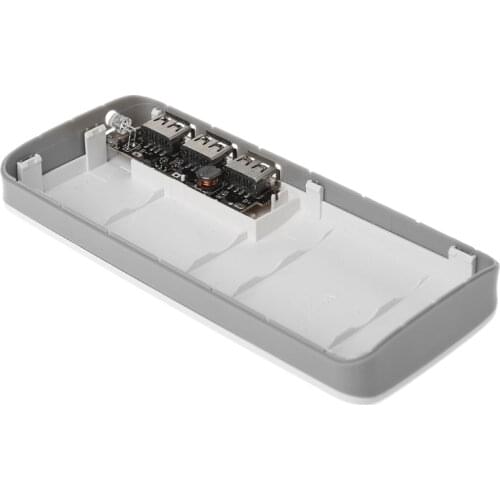 5V 2.1A 3 USB Power Bank Charger Circuit Board Step Up Boost Module + 5X 18650 Li-ion Case Shell DIY Kit X6HB