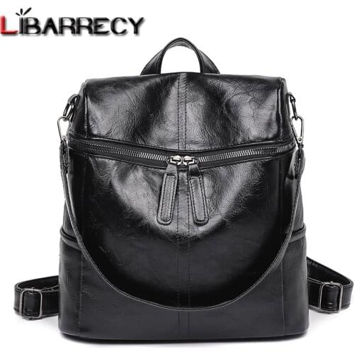 Double Zipper Ladies Backpack Luxury Designer Quality Leather Women Messenger Bags Solid Color Designer Womens Travel Backpack