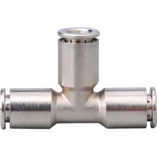 1PC All-copper Nickel-plated Quick-plug Connector PE-8 Air Pipe Pneumatic Connector Three-way Connector Temperature