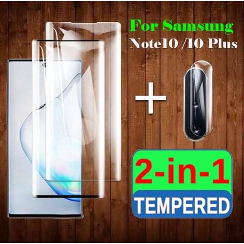 2in1 for Samsung galaxy note 10 pro plus protective glas sansung 10note not pro10 screen protector 9H with camera lens cam glass