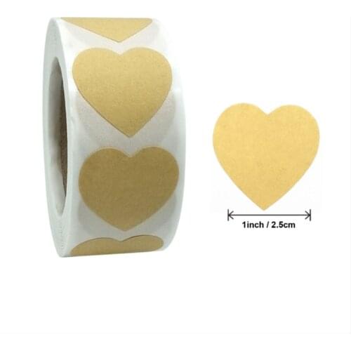 500 pieces/roll Round Natural Kraft blank Stickers Labels cute stickers handmade sticker
