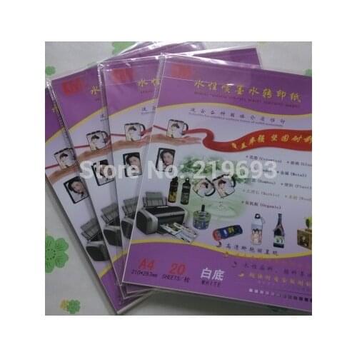 A4 inkjet white background water slide transfer printing paper 80 PCS per lot paper for print nail sliders