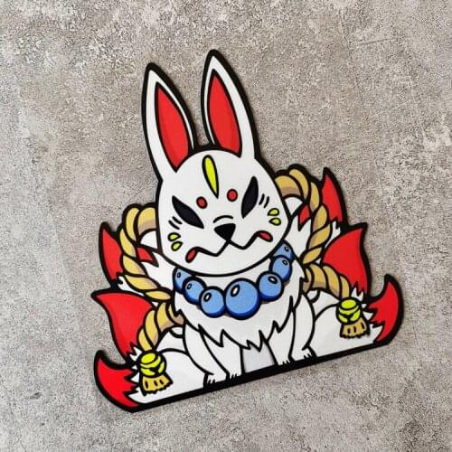 Auto Exterior Decorate Accessory Car Window Tail Sticker Decals for Cartoon Angry Fox Mascot Lucky