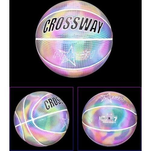 1 Set Size 7 Basketball Luminous Moisture Absorption Skid Resistance No Deformation Training Basketball for Home