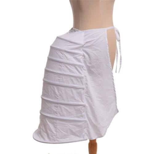 Victorian White Petticoat Underskirt Women Rococo Crinoline Cage Bustle White Half Slip