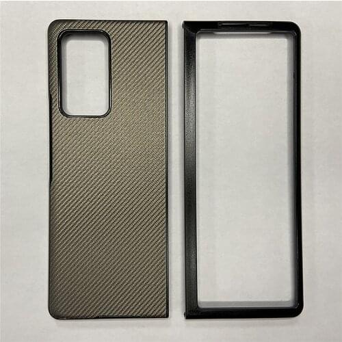 Carbon Fiber Texture Leather Phone Case Anti-drop Protective Shell Cover for Samsung Galaxy Z Fold 2 5G Smartphone