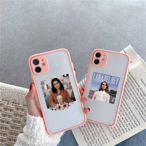 Lana Del Rey sexy Phone Case For iPhone 12 11 Mini Pro XR XS Max 7 8 Plus X Matte transparent Pink Back Cover