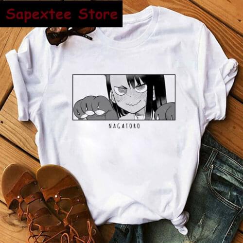 Kawaii Japanese Anime Nagatoro T Shirt Men Funny Cartoon Graphic Tees Harajuku Unisex Tops Streetwear 90s Fashion T-shirt Male