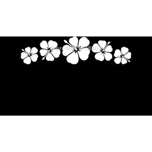 Hibiscus Flower Spray Sticker For window Auto Door Laptop Kayak Vinyl Decal 20x5cm