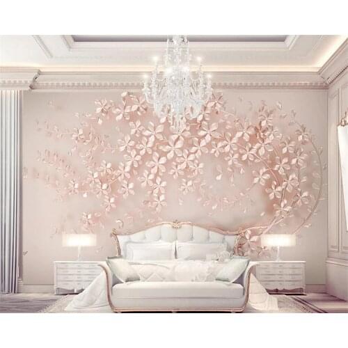 Customized 3d photo wallpaper new rose gold flower luxury elegant TV background wall living room bedroom mural обои 3д для стен