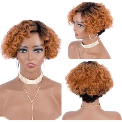 Pixie Cut Bob Wig Water Wave Short Bob Wig Curly Human Hair Short Part Lace Wigs for Black Women Cheap Wig With Free Ship