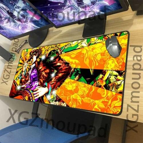 XGZ Large Mouse Pad Lock Edge Custom Classic Anime JoJos Bizarre Adventure Computer Desk Mat Speed Non-slip 900x400/900x300 Xxl