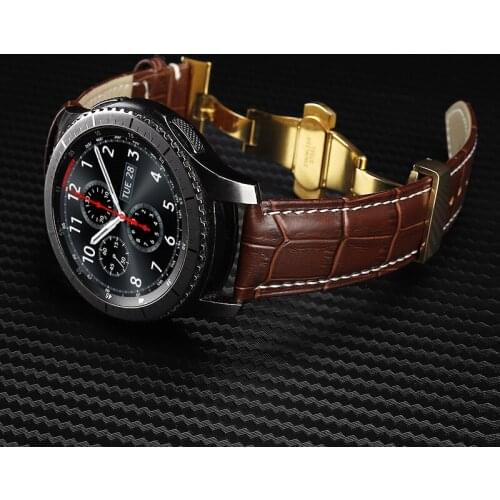 Leather Band for Samsung Galaxy 3 Gear S2/S3 Classic Frontier Active 2 for Huawei Watch GT 2 2e HONOR Watch es /Watch GS PRO