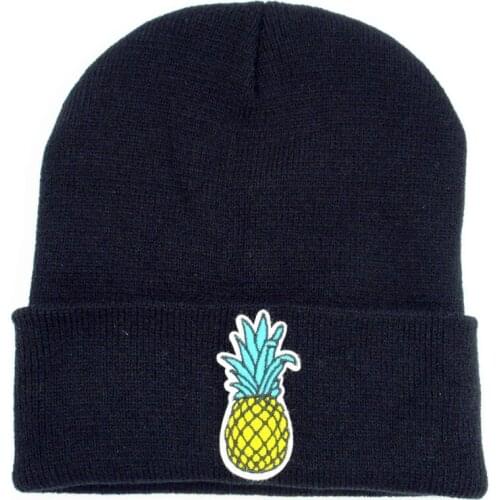 LDSLYJR Pineapple fruit embroidery Thicken knitted hat winter warm hat Skullies cap beanie hat for men and women 147