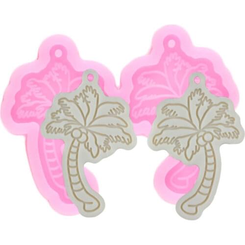 Mini Coconut Tree Earrings Silicone Mold DIY Handmade Charms Molds Fashion Jewelry Custom Keychain Moulds