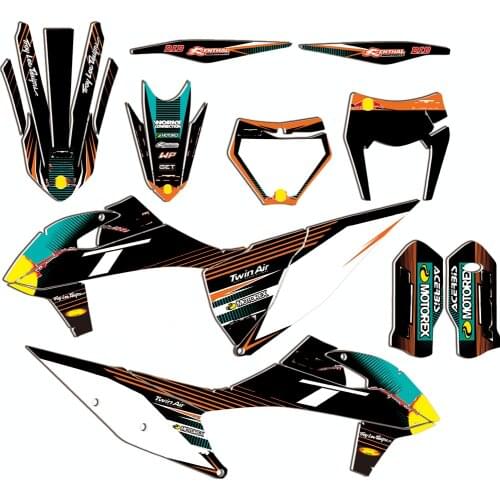 Full Team Backgrounds Graphics Decal Sticker Kit for KTM 125 150 250 350 450 SX SX-F 2019 2020 EXC XC XC-F 2020 SXF XCF