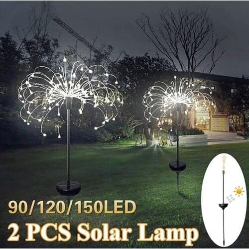 Outdoor Dandelion Lamp Solar Lawn Lamp 90/120/150 LED Creative Holiday Lighting Christmas Decorations for Home Lawn Garden