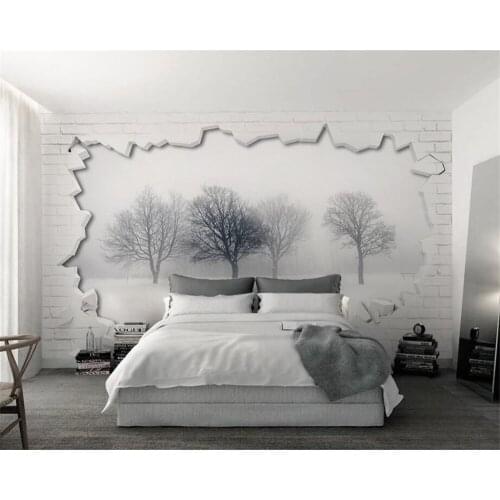 Beibehang Custom wall painting home decoration murals 3d brick wall Nordic modern style woods TV wall murals photo 3d wallpaper