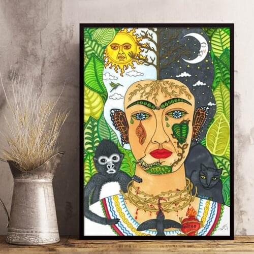 Canvas Printed Pictures Wall Art Nordic Paintings Watercolor Creative Women Home Decoration Module Poster Living Room Frame