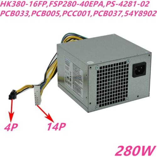 New PSU For Lenovo H530 M8400T TS230 14Pin Power Supply HK380-16FP FSP280-40EPA PS-4281-02 PCB033 PCB005 PCC001 PCB037 PS-3181-1