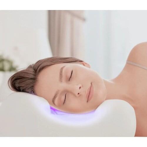 Memory Foam Cushion Anti Wrinkle Orthopedic Pillow For Neck & Body Pain Polyester & Cotton Sleeping with Embroidered Pillowcase