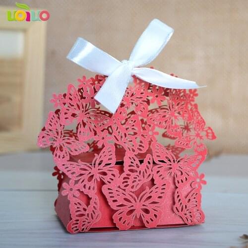 Most elegant laser cut butterfly wedding favor souvenir packing candy gift box