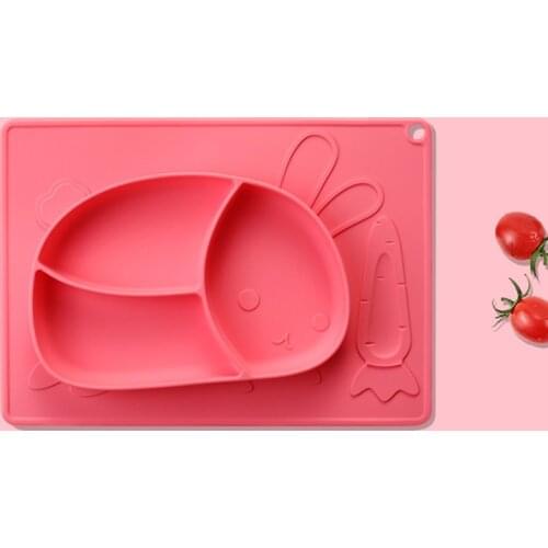 Baby Silicone Bowl Cartoon Rabbit Tableware Plate Suction Non Slip Training Bowl Food Grade Silicone Tableware Feeding Bowls
