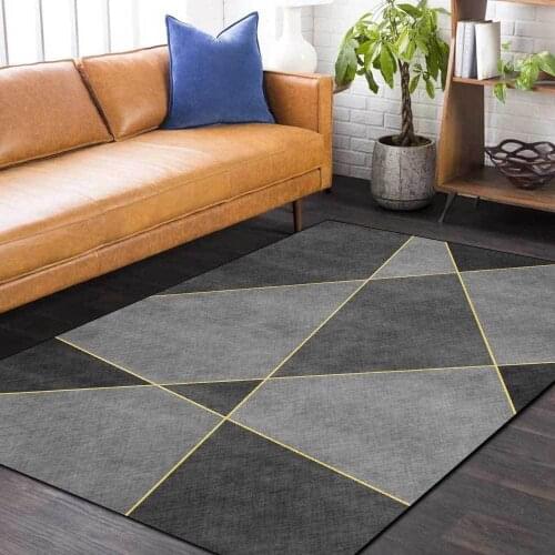 Nordic Geometric Print Family Carpets for Living Room Bedroom Area Rugs Moroccan Kitchen Fixture Anti-slip Rug Bedside Floor Mat