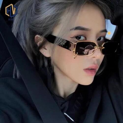 Ins Popular Fashion Small Rectangle Women Luxury Sunglasses Brand Designer Vintage Punk Men Sun Glasses Shades UV400