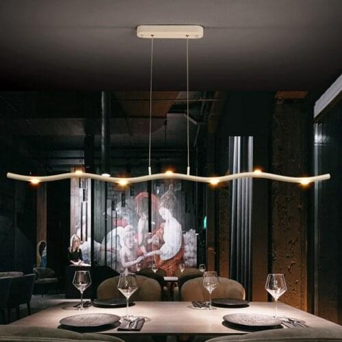 Modern LED Restaurant Bar Pendant Lights Nordic Creative Personality Dining Table Office Simple Long Hanging Hire Hanging Lamp