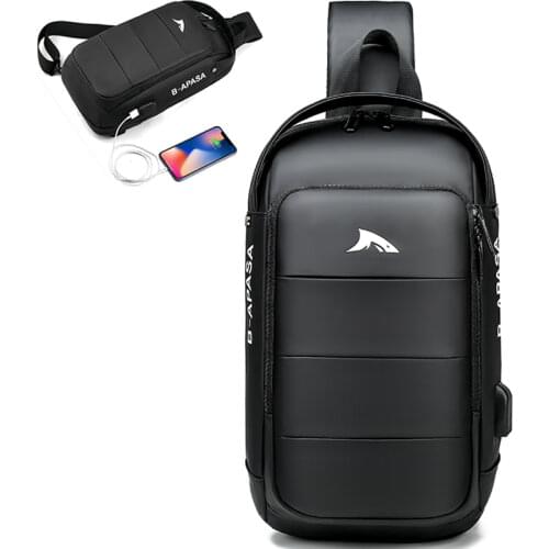 SUUTOOP Large Capacity Men Fashion Multifunction USB Crossbody Bag Shoulder Bags Travel Messenger Pack Chest Bag for Male 2020