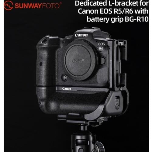 SUNWAYFOTO PCL-R5G Custom L-bracket for Canon EOS R5/R6 with battery grip BG-R10 Arca RRS compatible