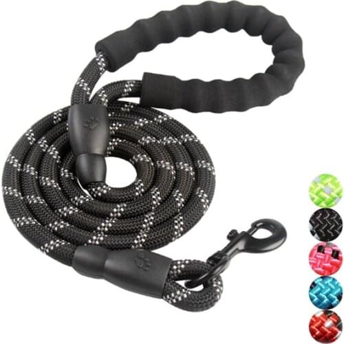Reflective Medium Large Big Dog Leash Nylon Rope Pet Running Tracking Leashes Long Lead Dog Mountain Climbing Rope Pitbull Gold