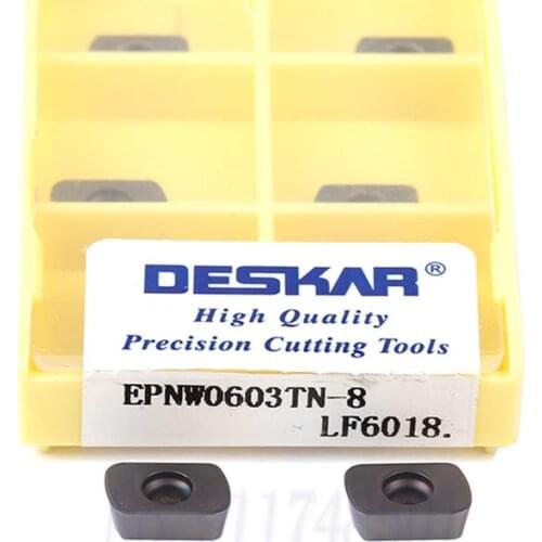 10pcs Milling Blade EPNW0603TN-8 LF6018 CNC Lathe Turning Tool Carbide Insert Milling Cutter,For Cutting Stainless Steel Inserts