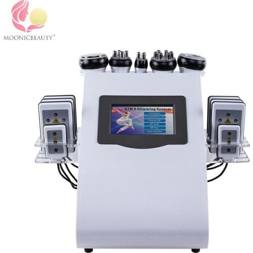 6 In 1 40K Ultrasonic Cavitation Vacuum Radio Frequency Laser 8 Pads Lipo Laser Slimming Machine for Home Use