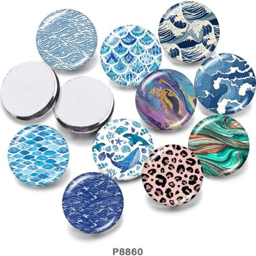 Waves 12mm/18mm/20mm/25mm/30mm Round Glass Cabochon Flat Back Making Findings P8860