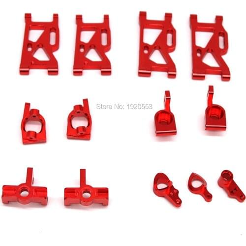 Wltoys 144001 1/14 Upgrade Metal RC Car Spare Parts Swing Suspension Arm C Seat Connector Steering Cup Rear Wheel Seat Red Color
