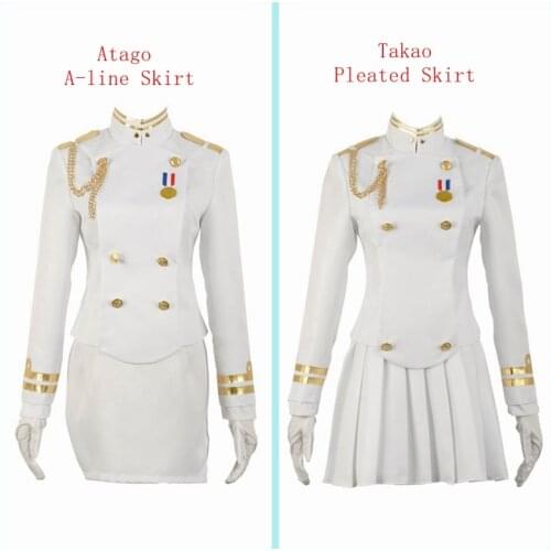 Cosplay Azur Lane Atago A-line Skirt Takao Pleated Skirt Long Sleeve Jacket Socks Dress Halloween Costume For Women