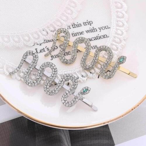 Crystal Pearl Snake Hair Clips For Women High-end Hair Accessories Rhinestone Hairpins Heart-Shaped Flower Hairgirps Barrette